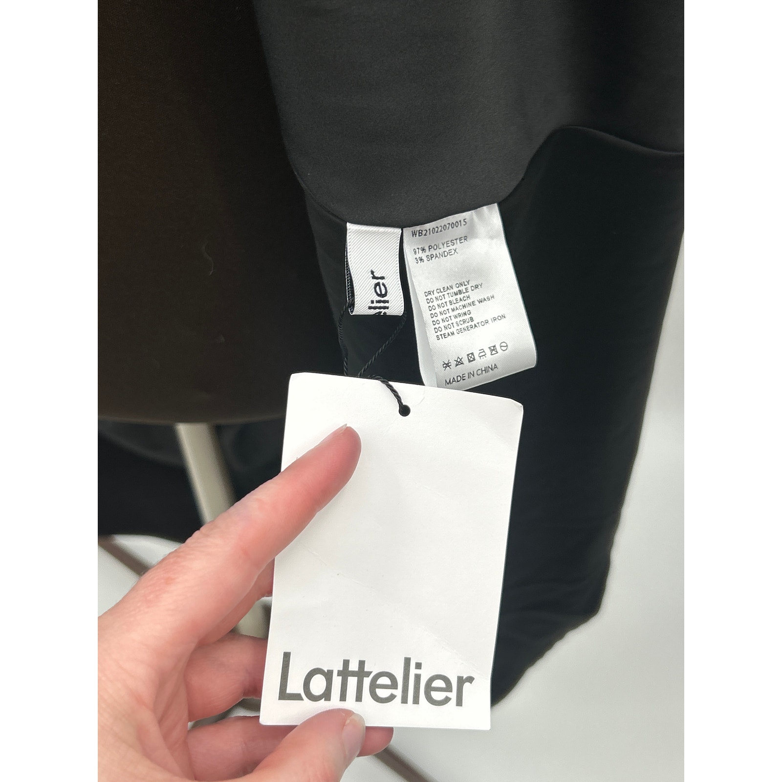 Nwt Lattelier Black Fit Flare Dress Xl Long Sleeve Minimalist Capsule Wardrobe — image 5 of 8